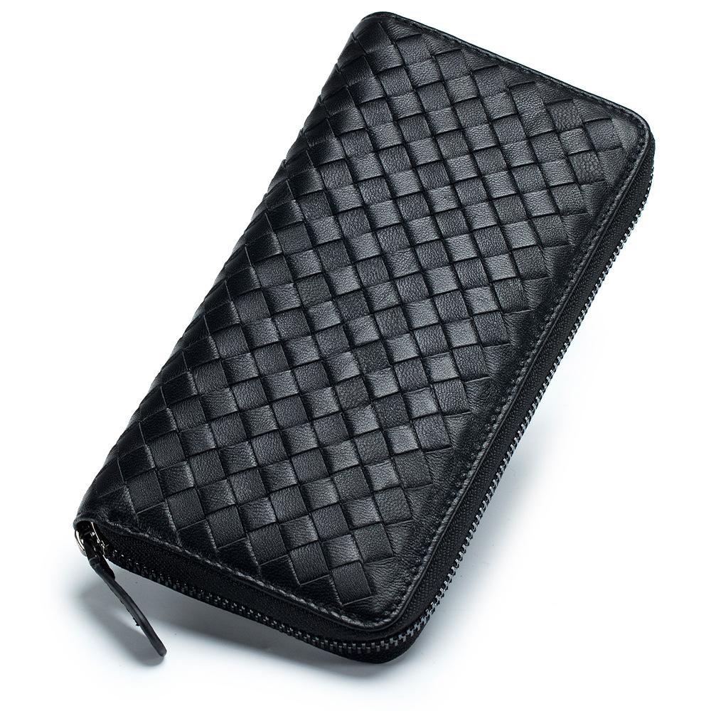 New Fashion Classic Hand-woven Long Wallet Women's Wallet Large Capacity Men's Zipper Clutch