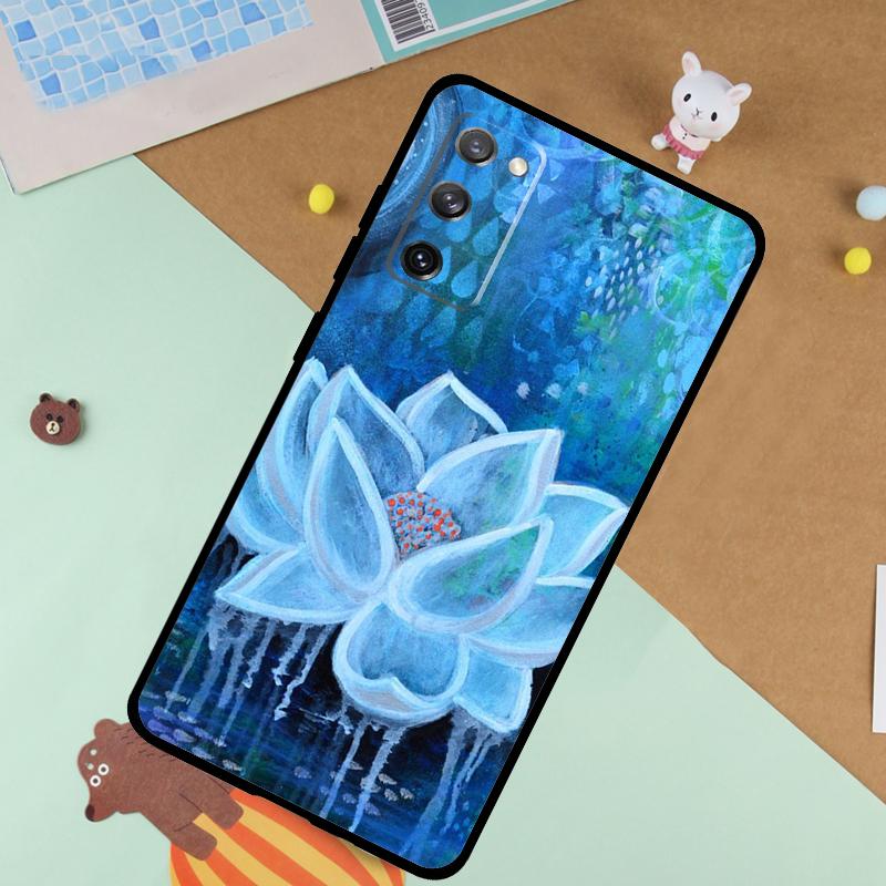 Lotus Flower Soft Case For Samsung Galaxy S24 Ultra S9 S10 S20 S22 S21 Plus S23 FE S25 Ultra Funda Cover
