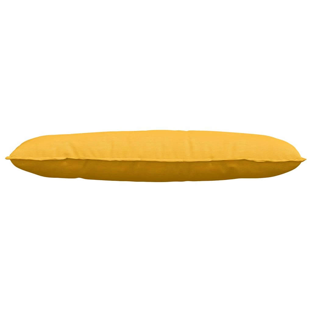 Back Cushion Light Yellow 120 x 50 cm Corduroy Fabric