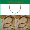 Geometric Wooden Bead Necklace With Moon Pendant For Men And Women