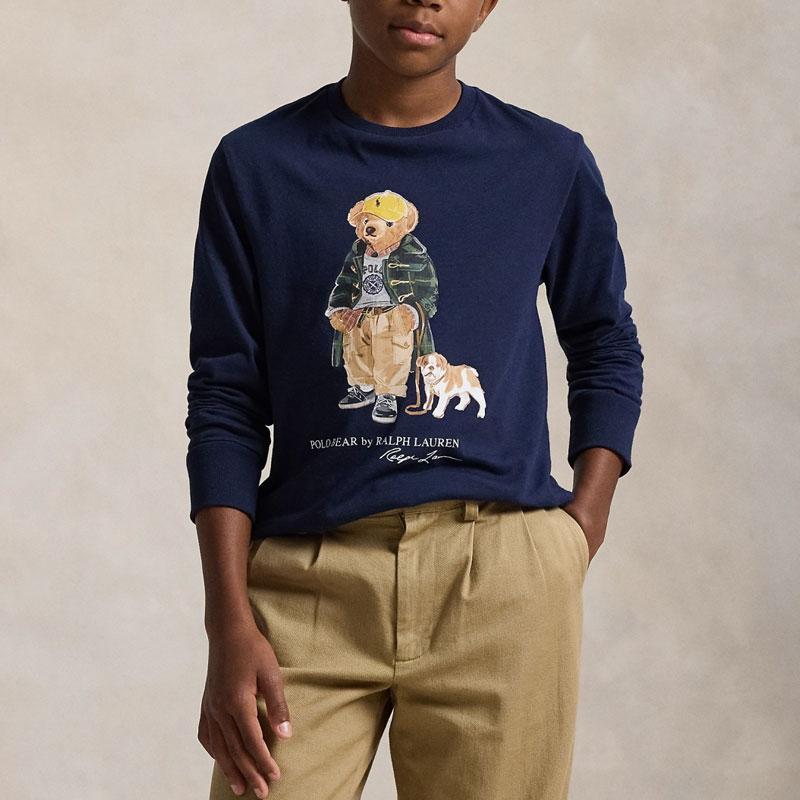Polo Ralph Lauren Cotton Long Sleeve Iconic Bear T-Shirt Kids Tops CWPOTSHY8021181-410
