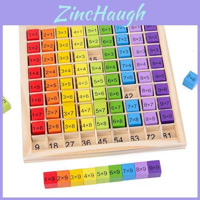 Wooden Multiplication Table Puzzle Educational Math Toy For Kids With Colorful Design