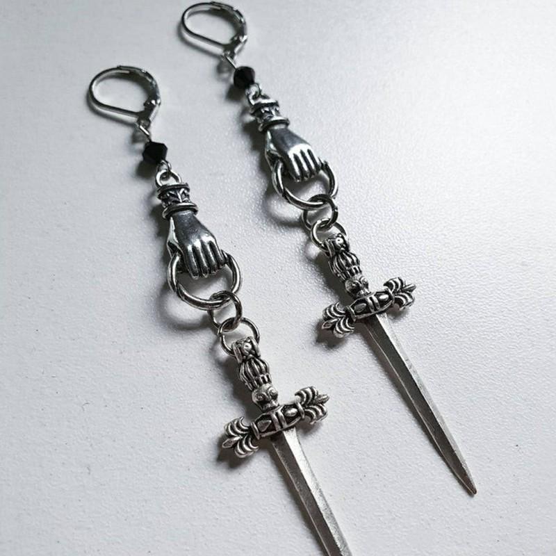 Hot Selling Gothic Moon Sword Earrings