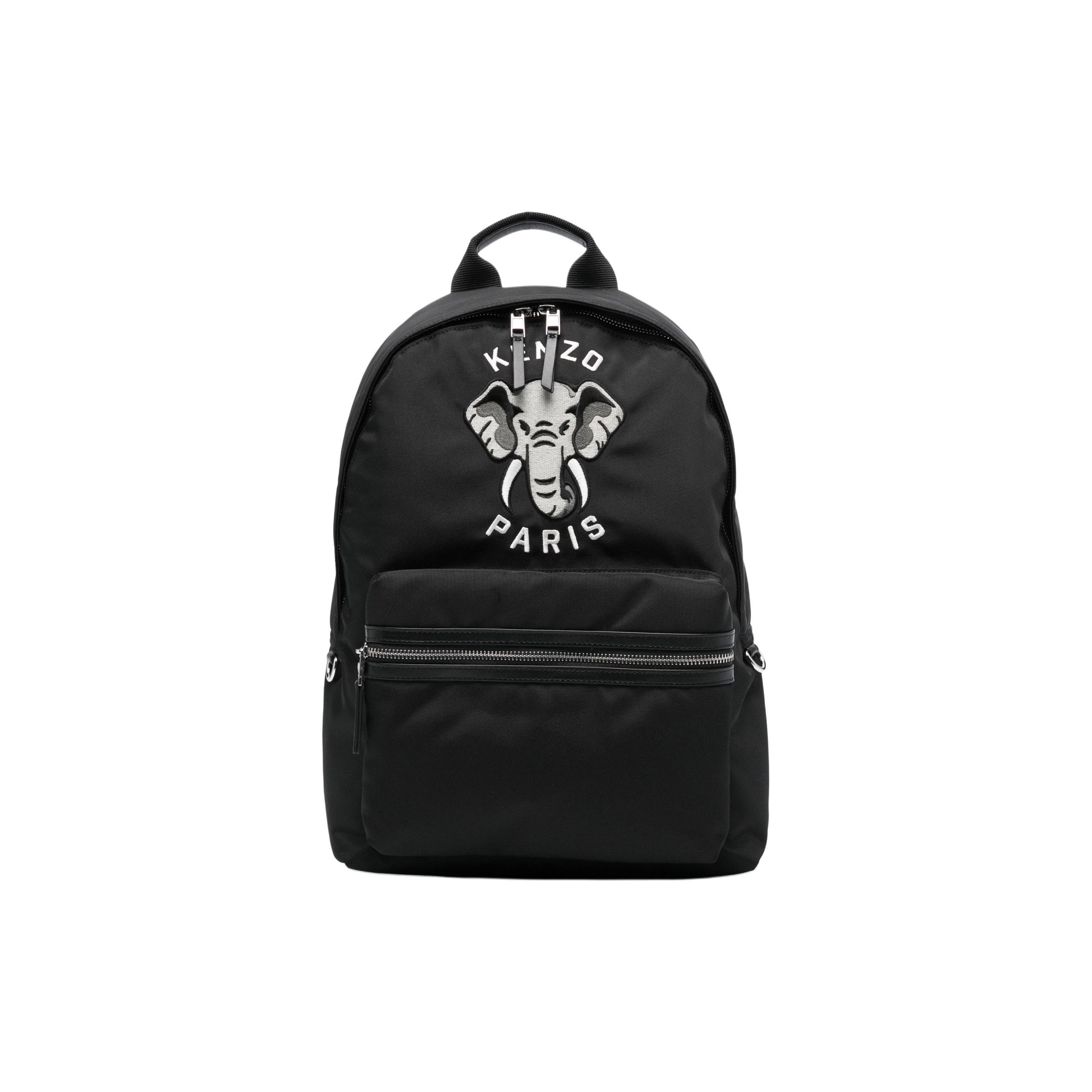 

Kenzo Elephant Pattern Printed Zipper Closure Backpack Men Backpack Black FE55SA613F2199 Basic Set (Bag+Tag)