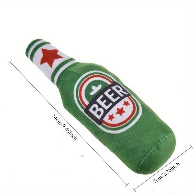 Giocattolo per Cani Squeaky a Forma di Bottiglia di Birra Realistica. Gioco Interattivo Resistente al Morso e all'Usura. Facile da pulire