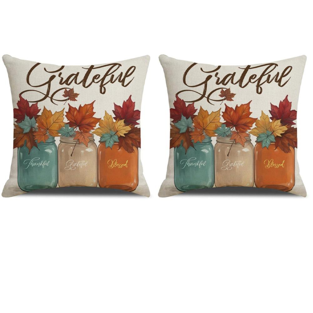 

2Pcs 45x45cm Autumn Pumpkin Cushion Cover Luxury Sofa Pillowcase Flax Cushion Cover Bedroom Style 4