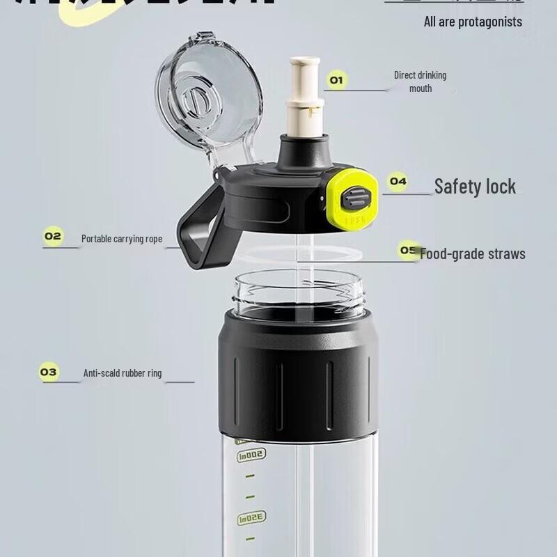 Mingxia Portable Borosilicate Glass Sports Water Bottle