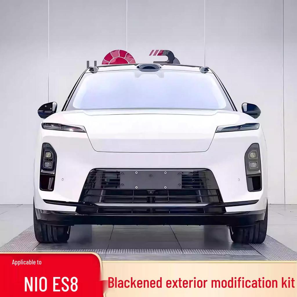 NIO L90 Fenster & Zierleisten Helle Streifen, Schwarz Abgedunkeltes Stoßstangen & Türkantenset