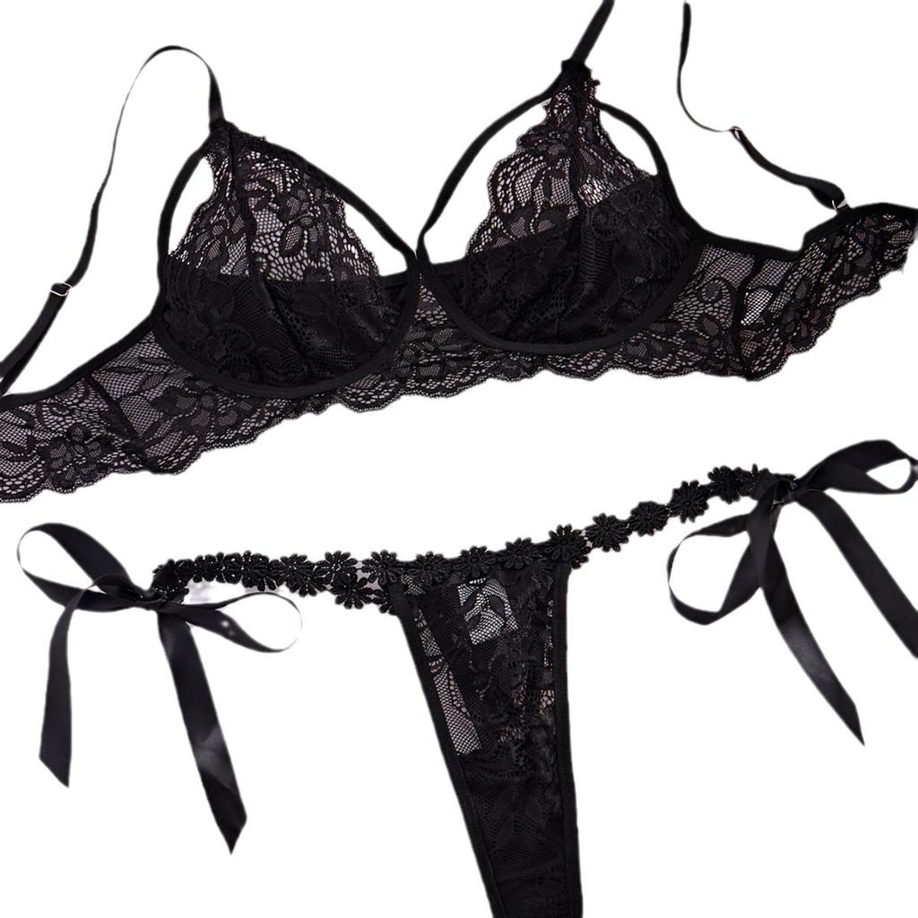 European and American new sexy lingerie cross-border lace three-point women's taste