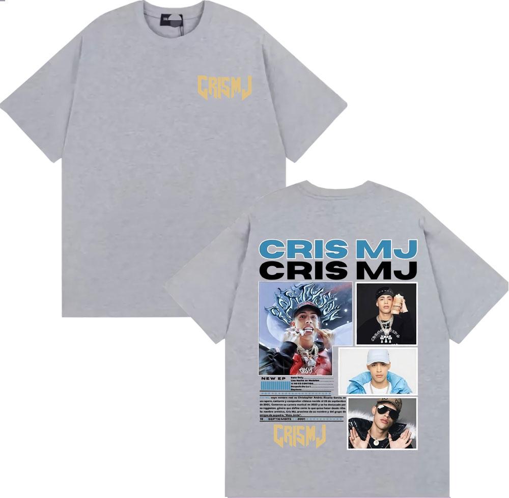 2025 Summer Rap Singer CRIS MJ Album Tour Cover New Hot-seling Men's Women's Retro 90s Hip-hop Street Casual Cotton T-shirt Y2k