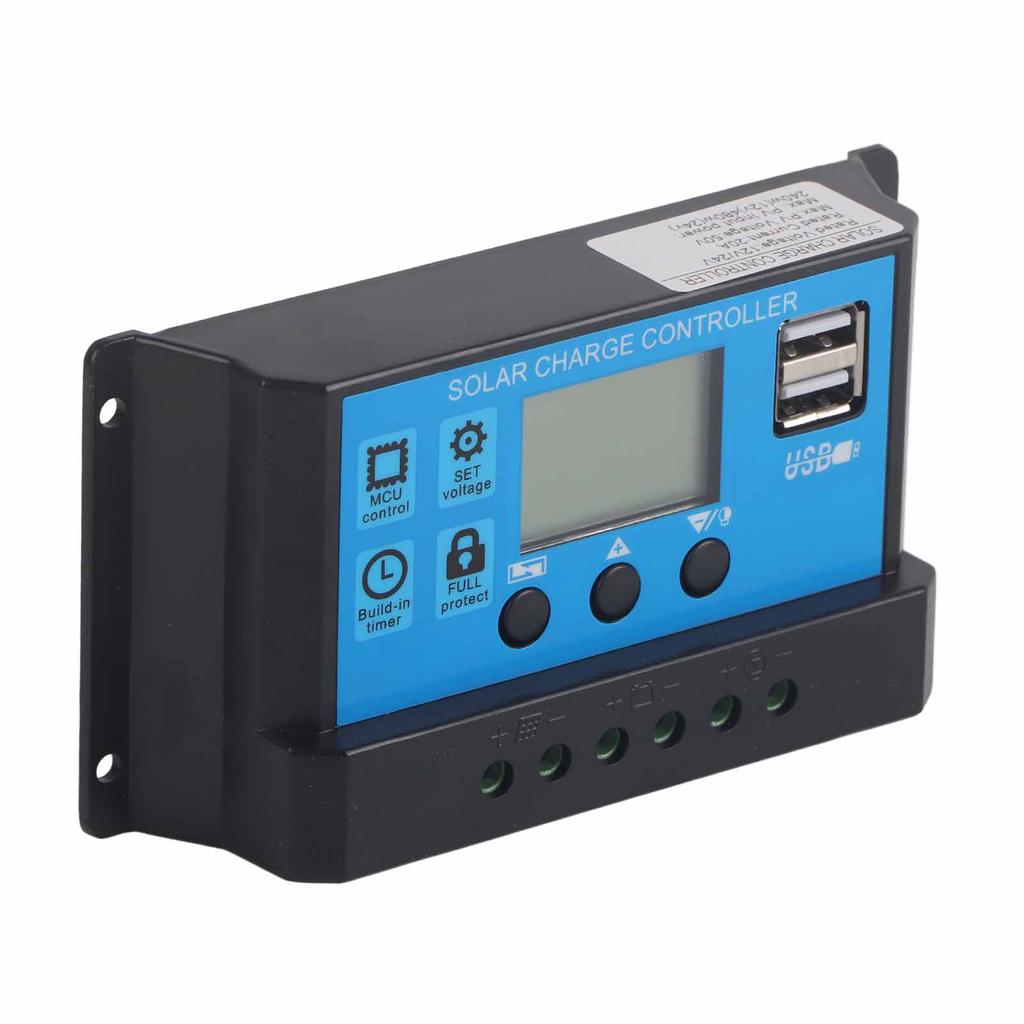 20A 12V 24V 2‑Way MOS Solar Charge Controller PWM 3 Stage Battery Regulator Solar Panel Controller