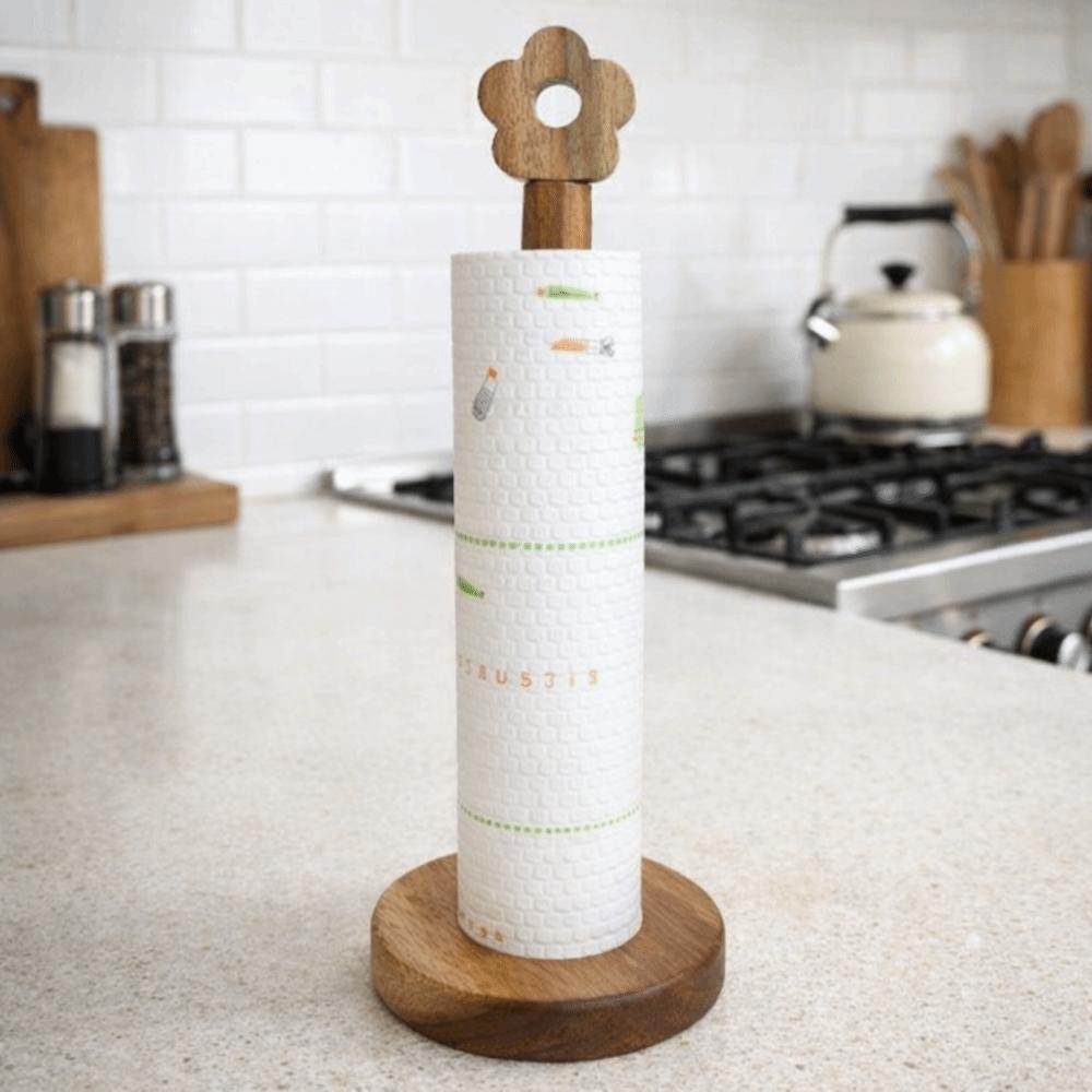 Wolnostojący stojak na ręczniki papierowe w kształcie kwiatu Bez wiercenia Uchwyt na rolkę ręczników papierowych do kuchni