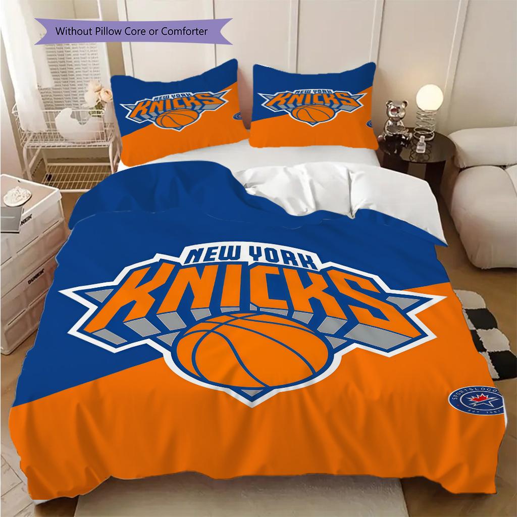 New York Knicks Colori Audaci Set Dinamico Tre Pezzi(1 * copripiumino + 2 * federa, senza nucleo)Copripiumino e federa Morbido e confortevole