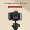 Universal Aluminum L-Shaped Quick Release Plate Stabilizer for Horizontal/Vertical Tripod Heads - Fits Mirrorless & DSLR Cameras