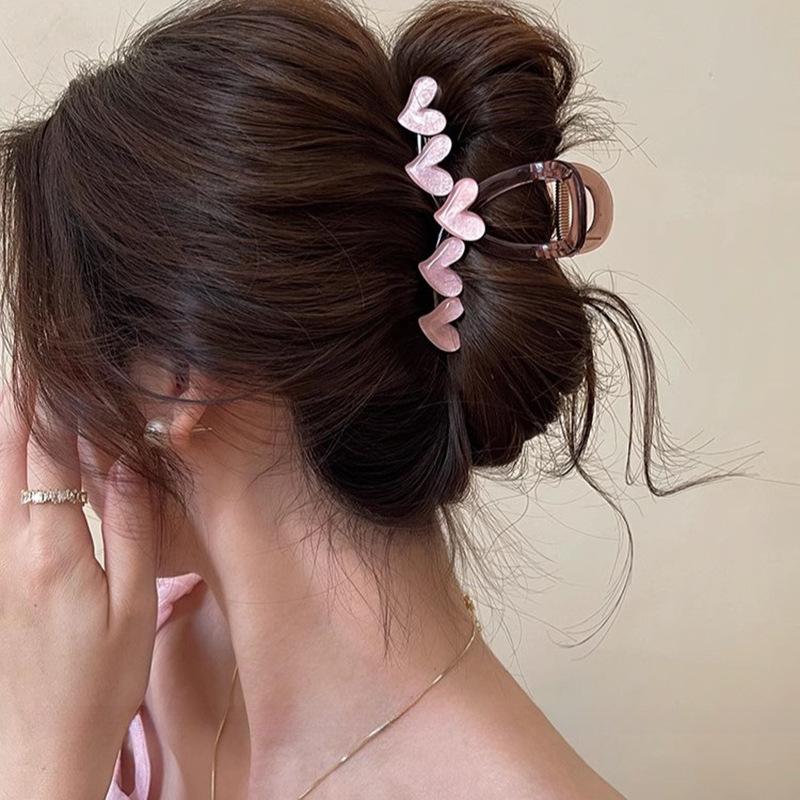 Petites pinces à cheveux en forme de cœur pour femmes, style frais, barrettes en acrylique, épingles à cheveux, queue de cheval, requin, accessoires pour cheveux pour filles