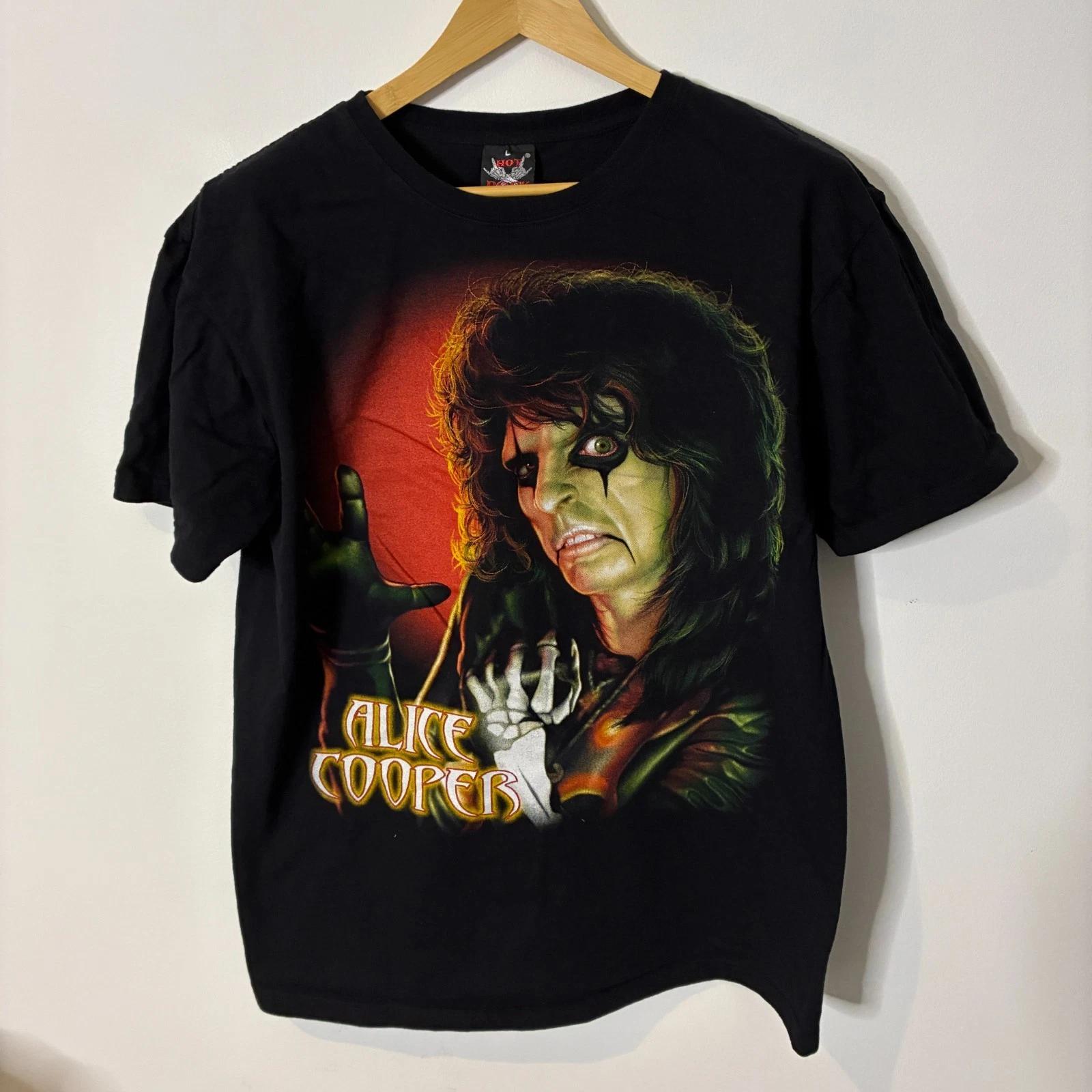 

Alice Cooper Shirt Mens Large Black Rock Graphic Tee Double-Sided L