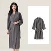 Waffle Transparent Bathrobe Men Women Summer Thin Robe Shower Plaid Dressing Gown Knee Length Breathable Nightgown Home Cloth