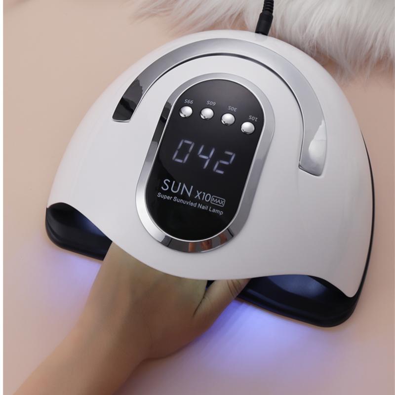 SUN X10 MAX UV LED Nageltrockner 66 LEDs Gel-Nagellack-Härtungslampe mit Bewegungssensor LCD-Display Schnelltrocknende Lampe für Nägel Maniküre-Werkzeug
