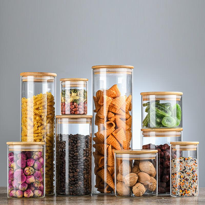 High Borosilicate Glass Food Storage Jar with Bamboo Lid