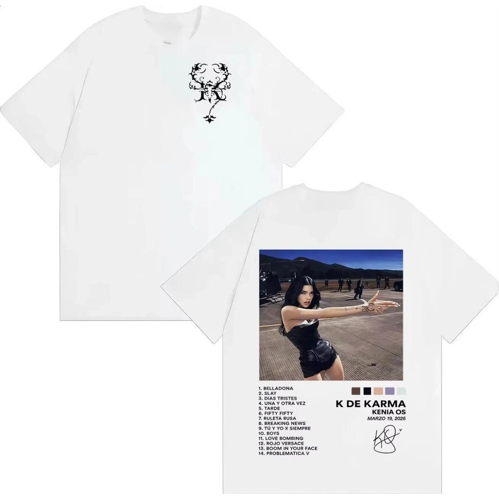 2026 Hot Singer Kenia Os Casual Style Tshrit Mens Women Trendy Music Comfort High Quality Summer Pure Cotton T-Shrit Streetwear