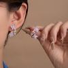 Gradual Change Purple Butterfly Diamond Pearl Stud Earrings Women'S Small Fresh Sweet Earrings Unique Ring Hollow Earrings
