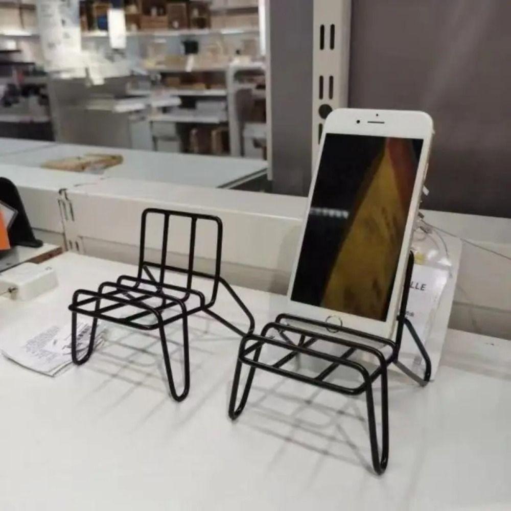 Mental Desktop Phone Chair Stand Chair Shape Hone Holder Stand Vertical Mobile Phone Holder  Car