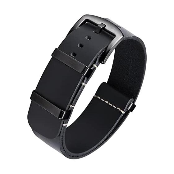 [BINLUN] Leather Watch Band Crazy Horse Oil Leather Watch Strap 18mm 19mm 20mm 21mm 22mm 24mm Replacement One Piece Leather Watch Strap Men Women