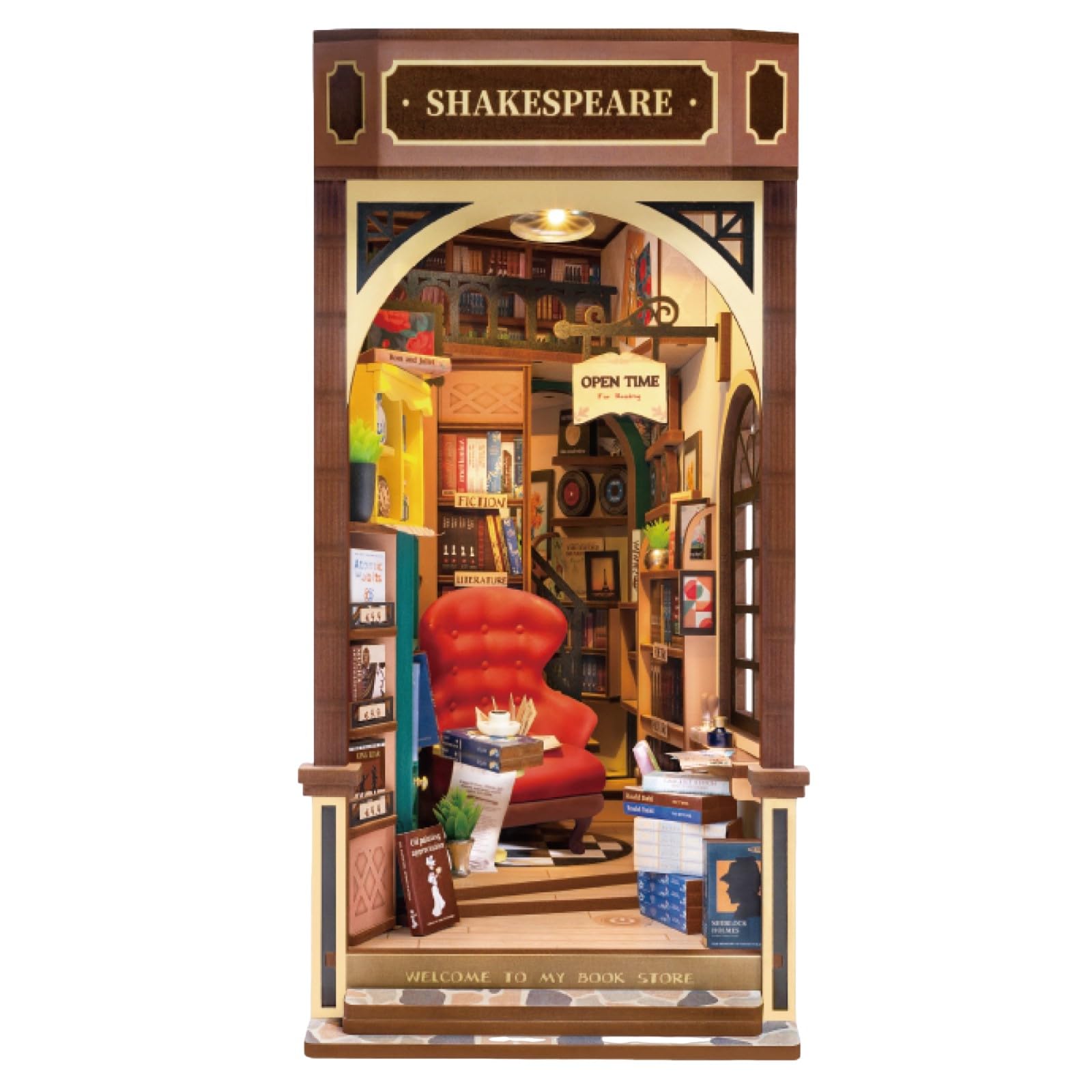 

3D Деревянный Пазл из Серии Японский Книжный Уголок Используемые Инструкции Tsukurundesu®, (Букинистический магазин на задворках)