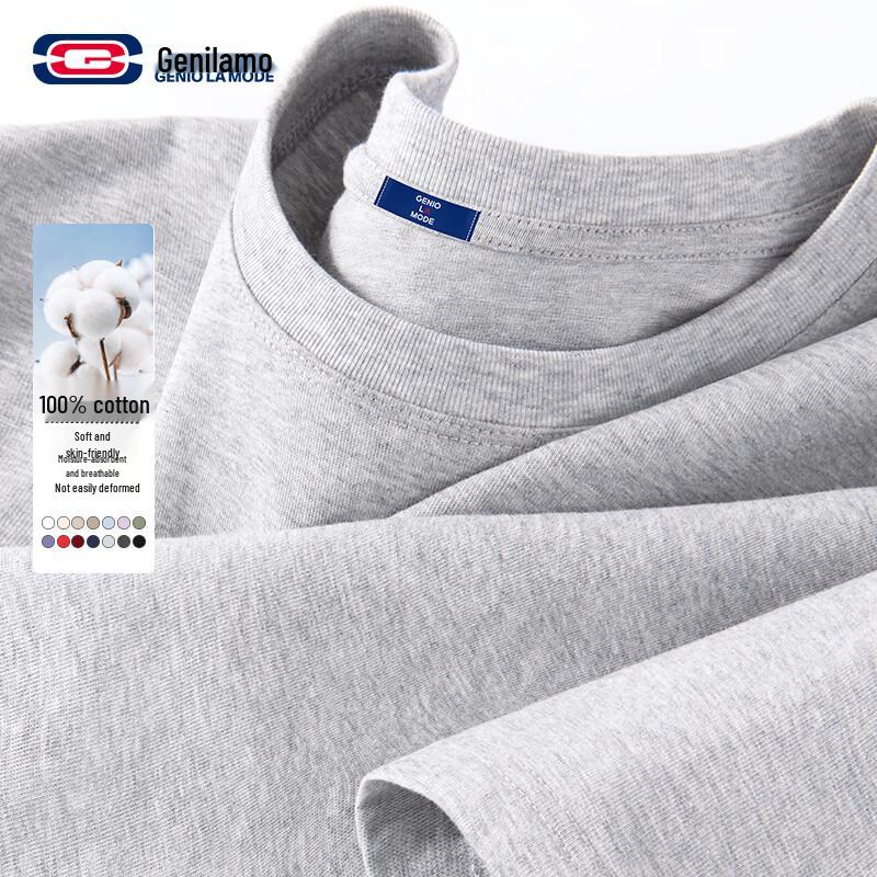 GENIOLAMODE Men s Short Sleeve Cotton T-shirt L
