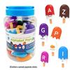 Bai Guo Early Learning Ice Cream Popsicle Set - 26 Letter & Number Matching Montessori Aids for Kindergarten