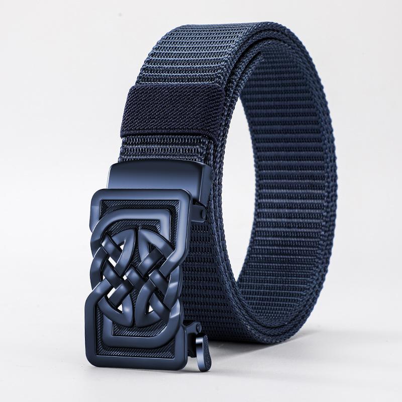 Herre Vind Legering Automatisk Spenne Belte Fortykket Imiterert Nylon Taktisk Belte