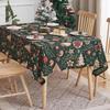 American Retro Christmas Red Rectangular Tablecloth: High-End Fabric Décor for an Elegant Festive Atmosphere