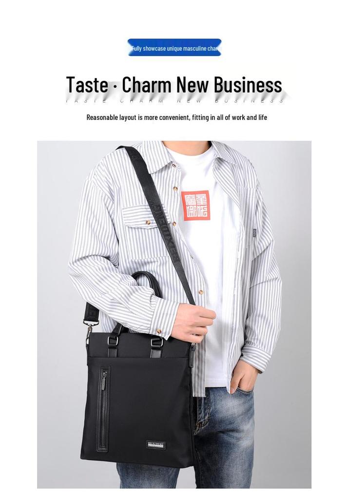 Infineo Men's Oxford Cloth A4 Tote and Crossbody Bag