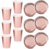 Cups Paperware Plates Rose Gold