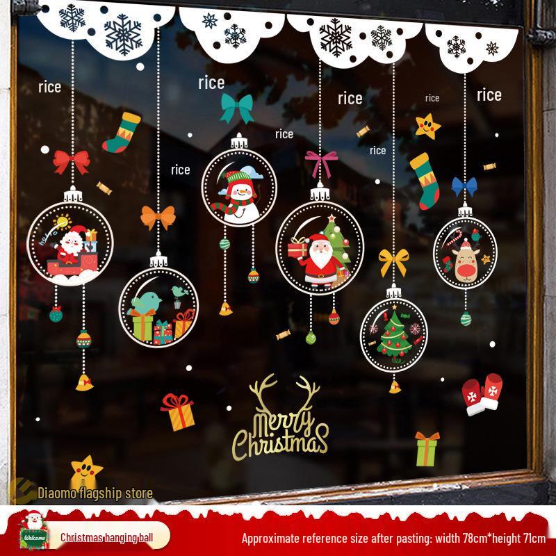Santa Claus Christmas Window Clings - Tree, Door Stickers & Ornament Decor