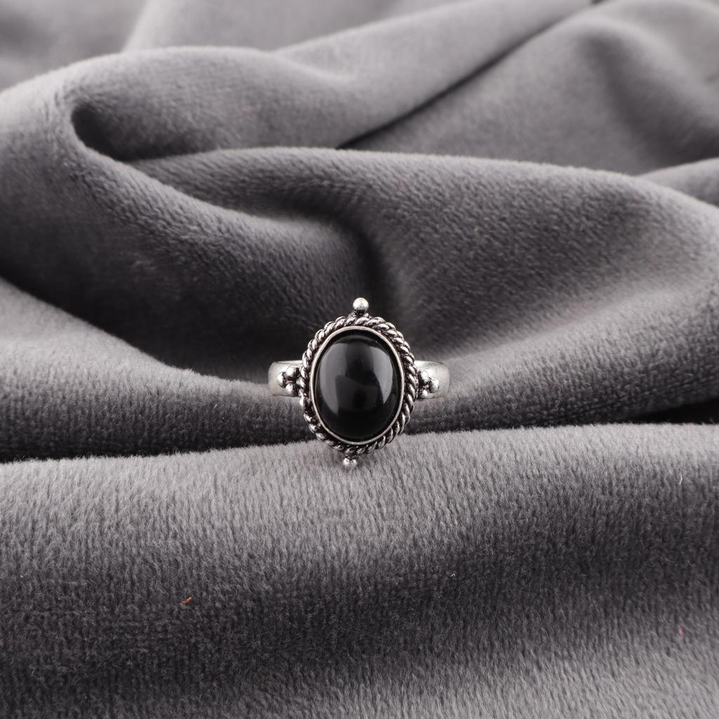 Schwarzer Turmalin Ring Edelsteinschmuck, 925 massiver Sterlingsilberring, Handgefertigter erstaunlicher Ringschmuck Geschenk für sie