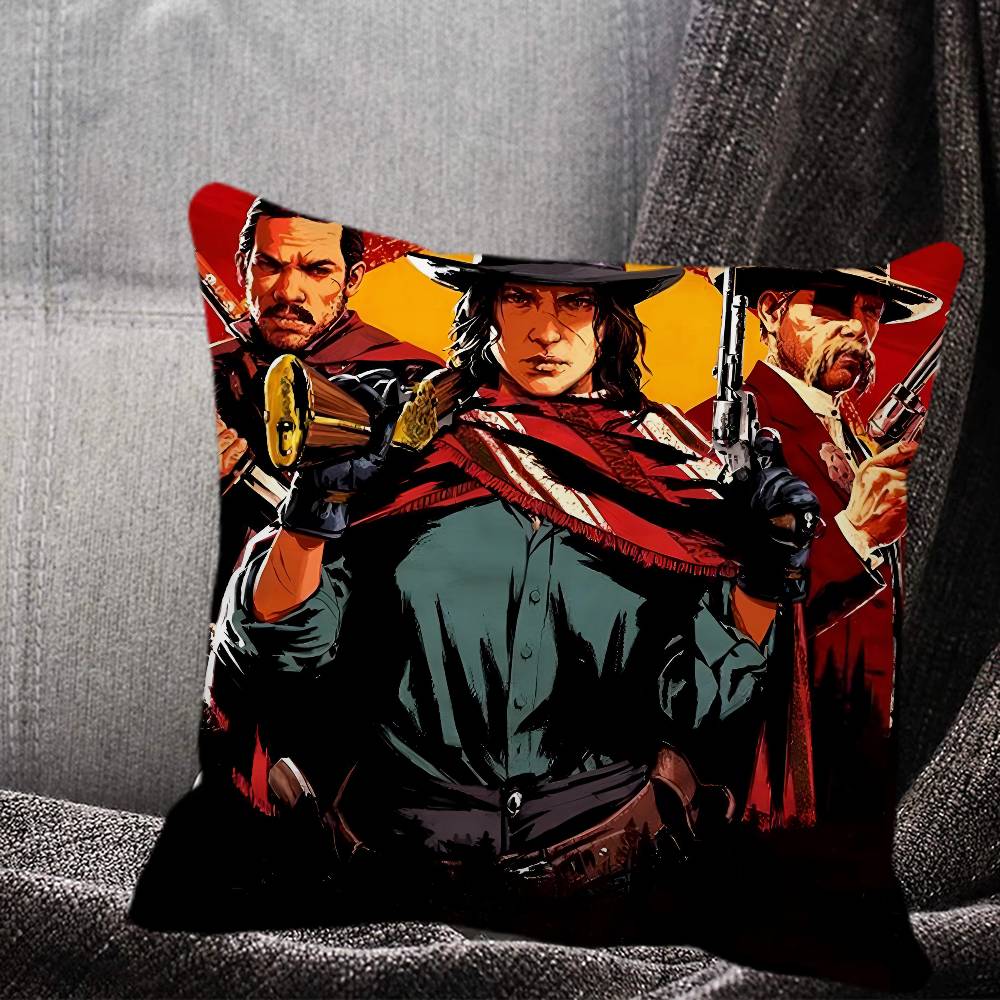 Game R-Red Dead Redemption 2 RDR2 Pillow Case Square Pillow Bedroom Sofa Leisure Comfort Cushion Home Decoration