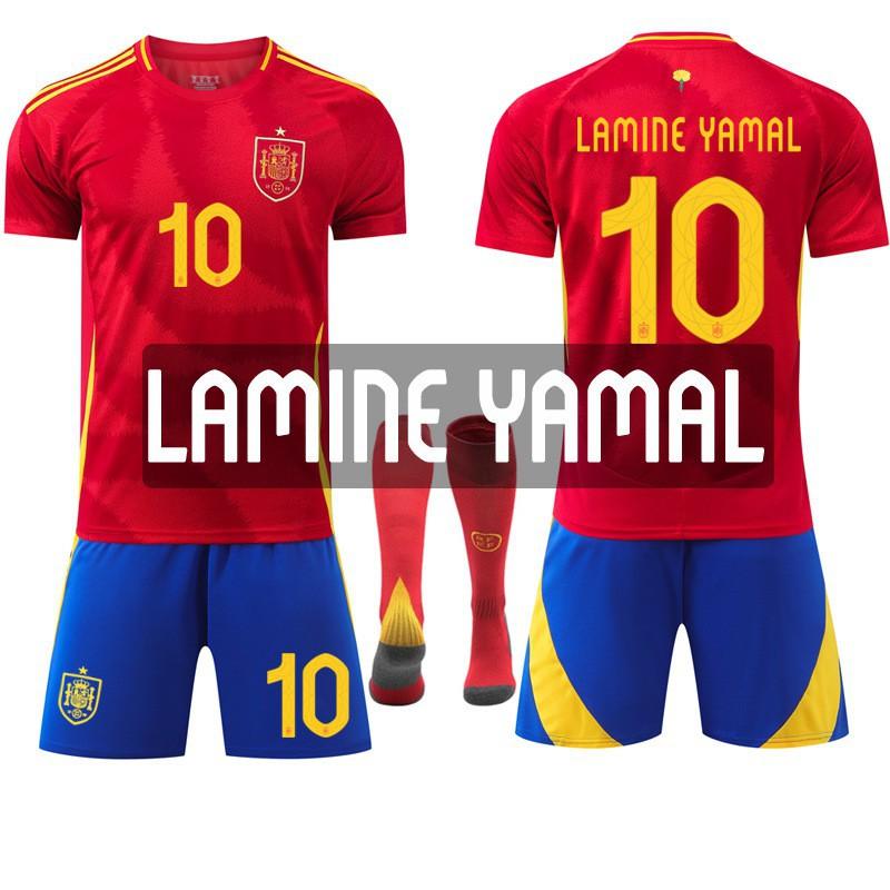 European Cup 7 Morata No. 19 Yamal 17 Nico Jersey Olmo Spanish Home Football