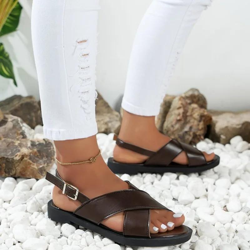 Wedge Heel Sandals Women's 2024 Summer New Fashion Muffin Open-toe Fairy Style Outside Wear  Shoes Women 35-43