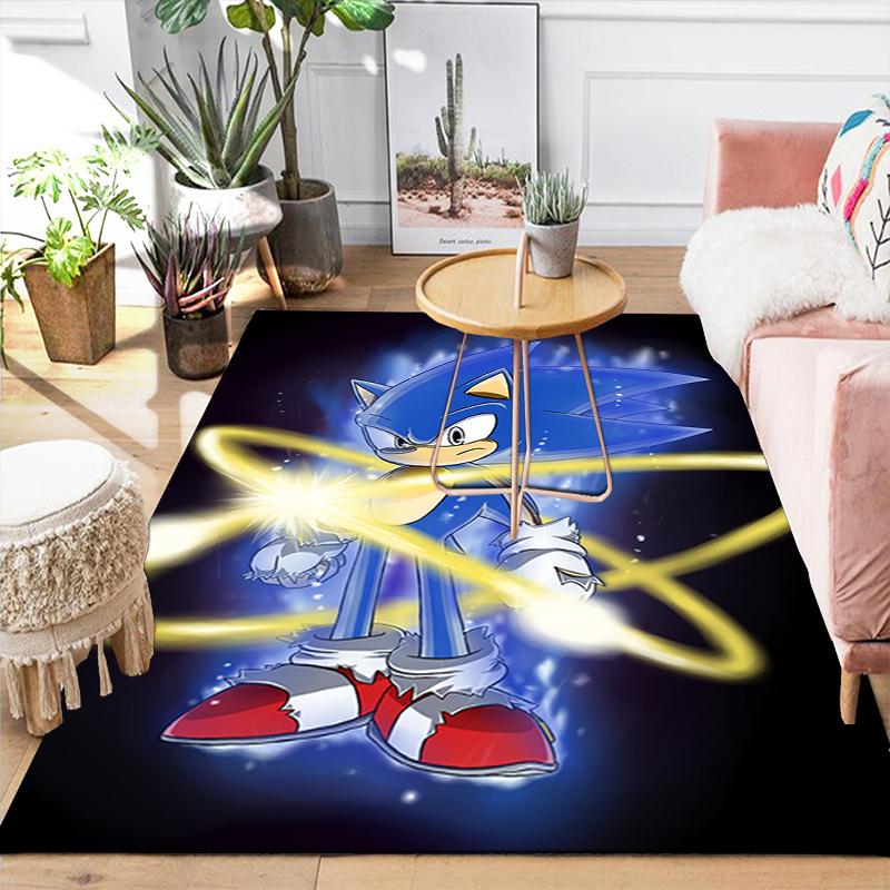 1Pc Sonic Energy Rings Rug, Office Carpet Indoor Outdoor Doormat, Non-Slip, Comfortable, Living, Christmas Halloween,  Xmas Gift L1209