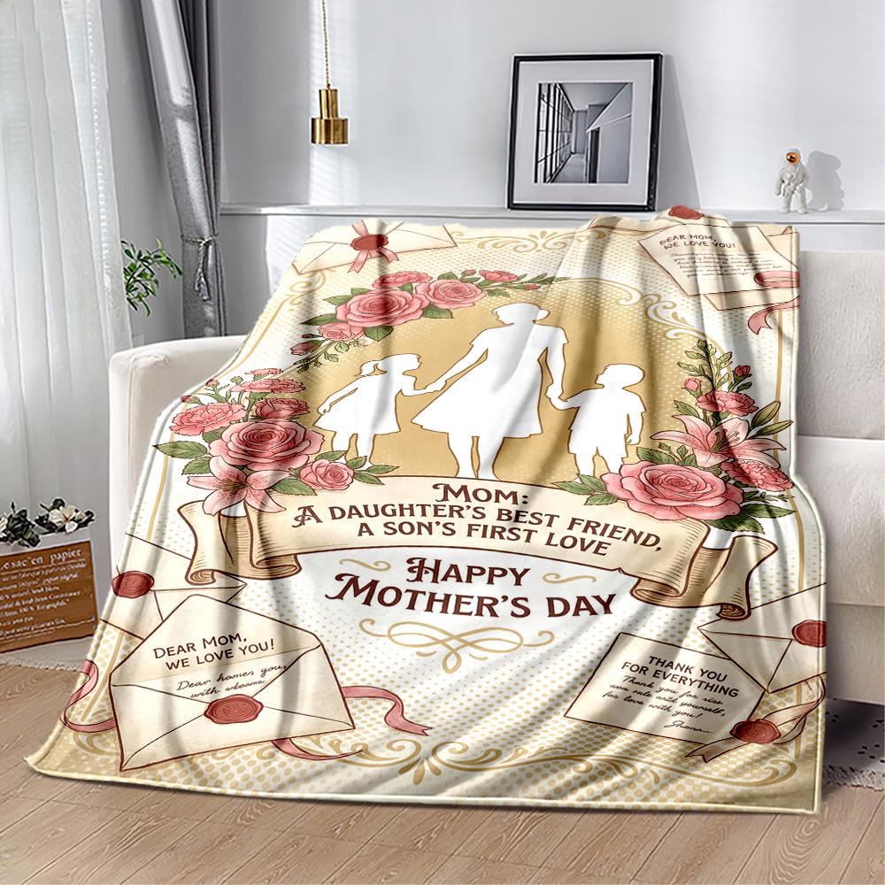 Mother's Day Love Blanket Suitable for Sofas,travel, Living Rooms Also a Good Gift for Friends and Family Suitable for All Seasons.
