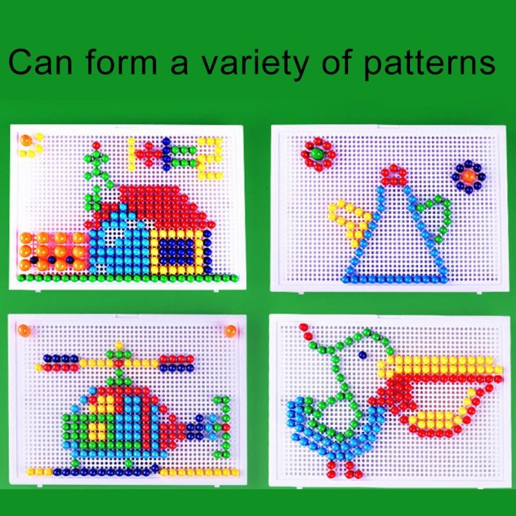 296 In 1 / Set Early Childhood Educational Creative DIY Desktop Mushroom Nail Puzzle Game Toy