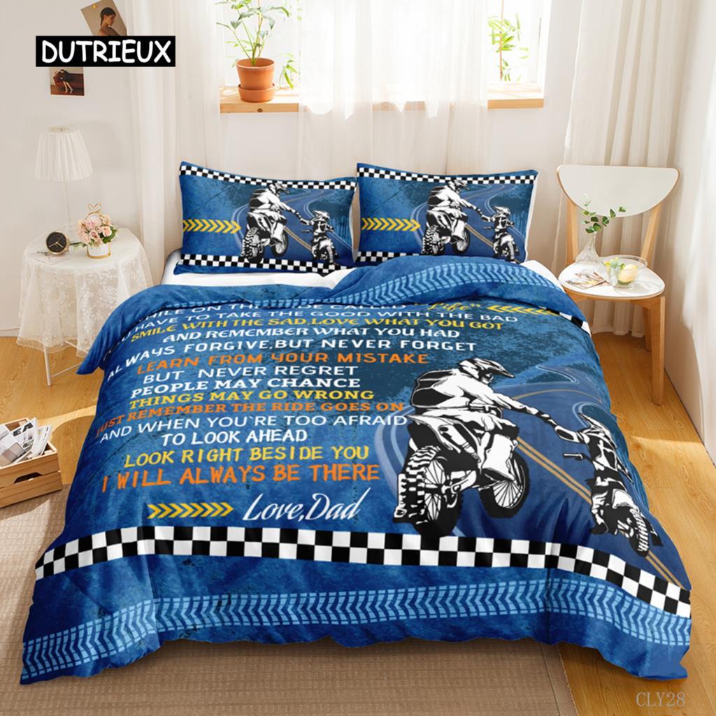 Bettbezug-Set mit Brief an den Sohn, Zitat, Spruch, bekannter Spruch, Aphorismus, Bettwäsche-Set, inspirierende Buchstaben, Polyester, Bettbezug