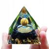 Pyramid Orgonite + Led Lamp Base 5Cm Crystal Stones Amulet 5Cm Hx13