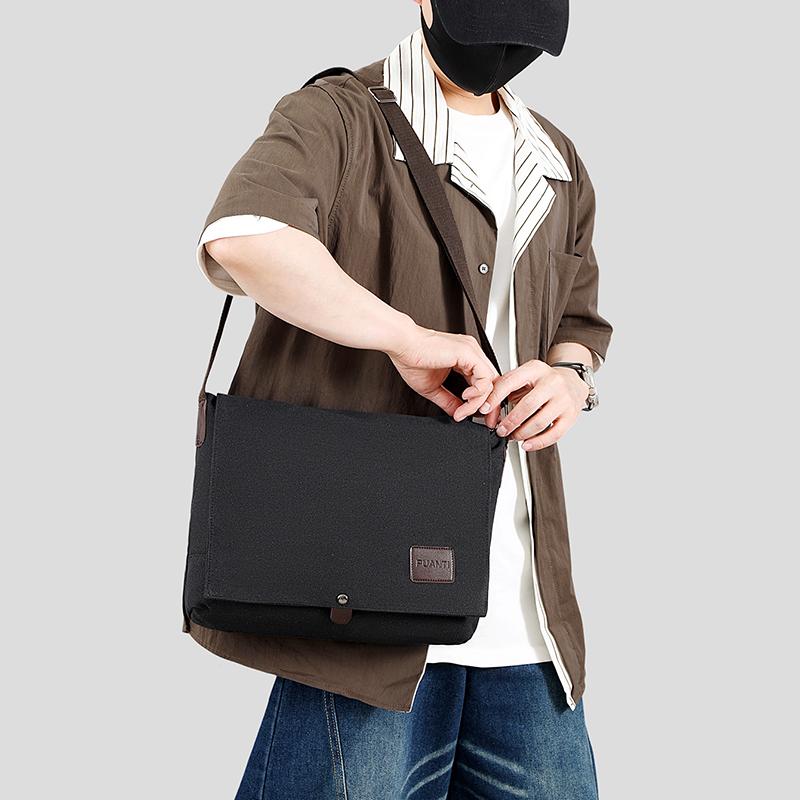 New Fashion Cross Body Bag New Men Canvas Crossbody Shoulder Messenger Bags Man Casual Solid Multi Function Portable Male Bag