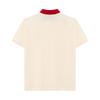 Gucci Contrast Collar Logo Printed Polo Shirt For Men Cream Men's 574086-XJA6C-9244