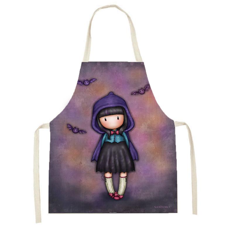 Vaření Pečicí olej a skvrny Kuchyňská zástěra Kreslená Roztomilá dívčí zástěra Zástěra na večeři Dámská zástěra na čištění lněných látek