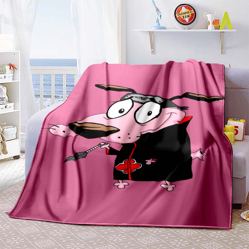 Warm Blankets, Travel-themed, Cowardly Dog-themed Flannel Bedspreads, Fun Sofa Bedspreads for The Bedroom.