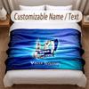 Hertha BSC Bedruckte Flanelldecke Benutzerdefinierter Name Text Weiche Warme Decke für Schlafzimmer Feiertagsgeschenk