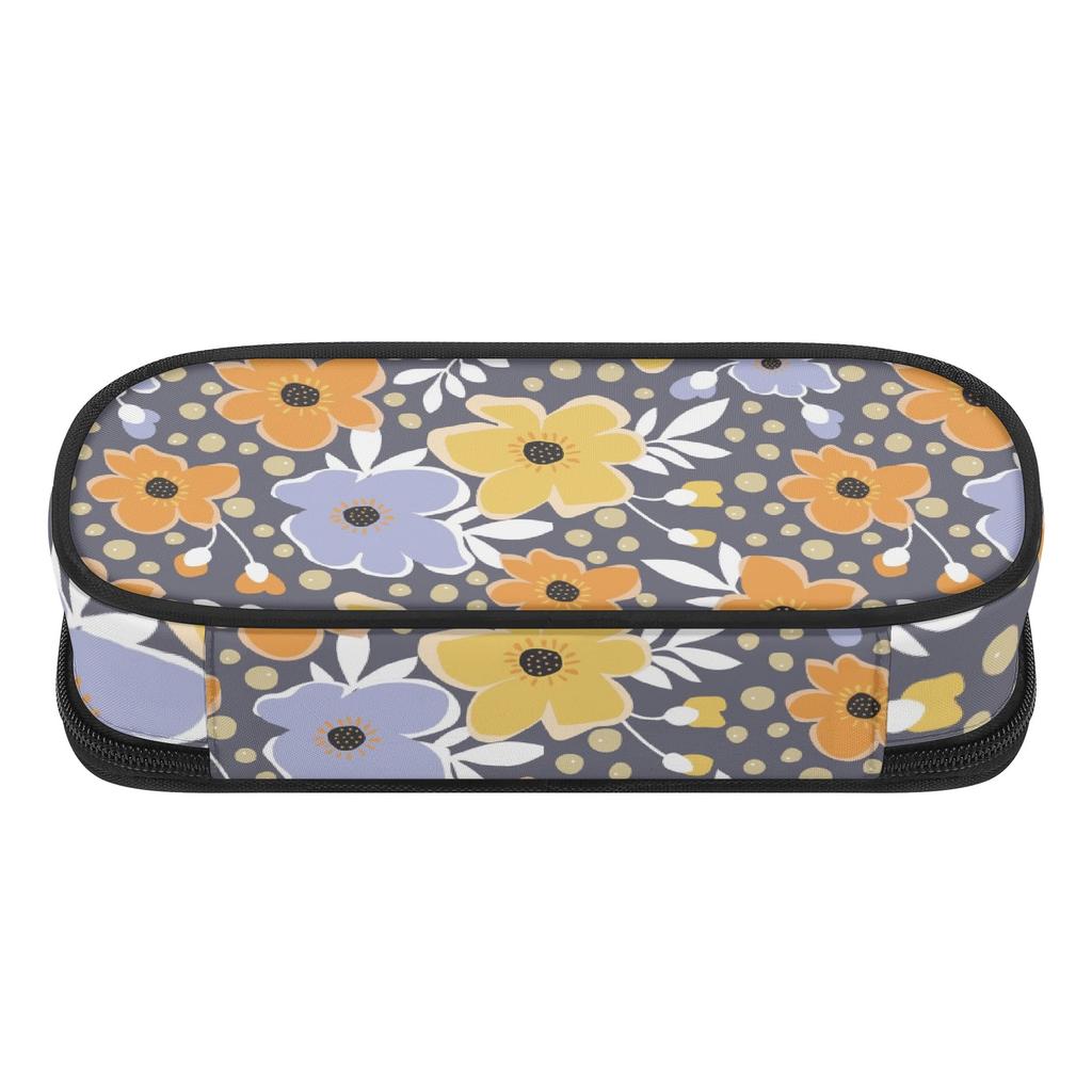 School Pencil Case 300D Polyester Lightweight Smooth Zipper with Main Compartment Mesh Pocket and Pen Slots for Daily School Use